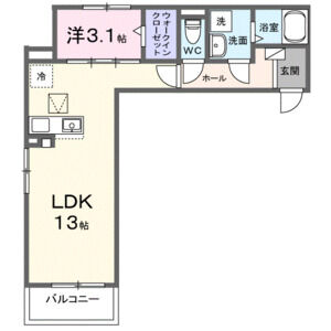 1LDK 間取り図