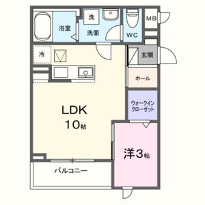 1LDK 間取り図