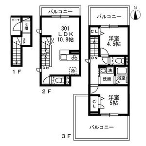 2LDK 間取り図