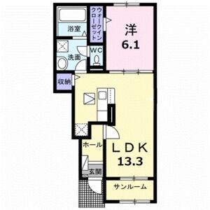 1LDK 間取り図