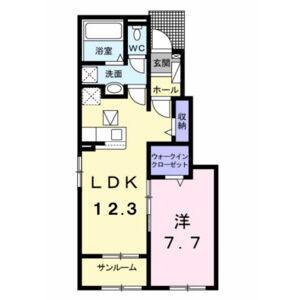 1LDK 間取り図