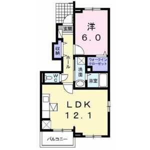 1LDK 間取り図