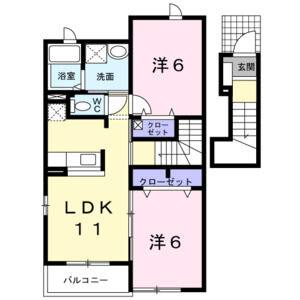 2LDK 間取り図