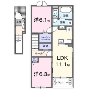 2LDK 間取り図
