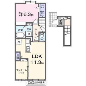 1LDK 間取り図