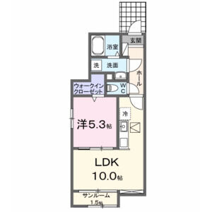 1LDK 間取り図