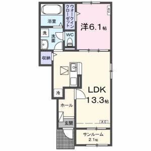 1LDK 間取り図