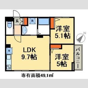 2LDK 間取り図