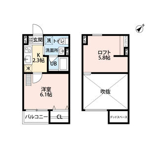1K 間取り図