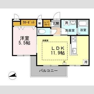1LDK 間取り図