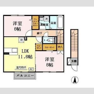 2LDK 間取り図