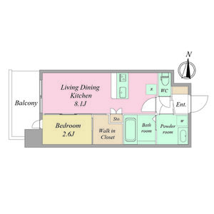 1LDK 間取り図