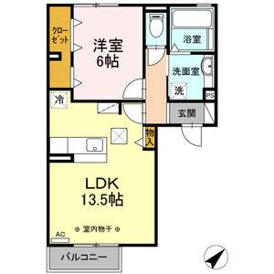 1LDK 間取り図