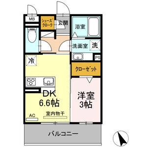 1DK 間取り図