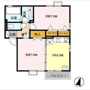 2DK 間取り図