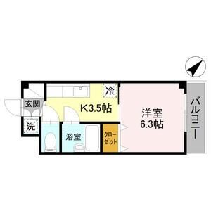 1K 間取り図