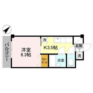 1K 間取り図