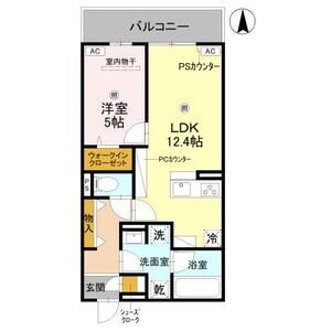 1LDK 間取り図