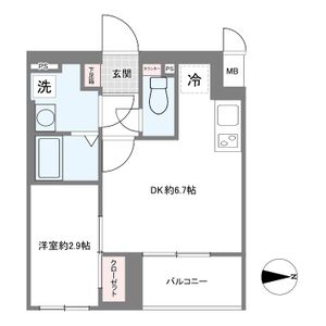 1DK 間取り図