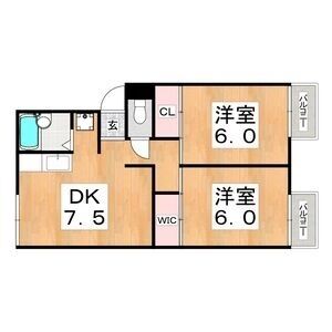 2DK 間取り図