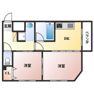 2DK 間取り図