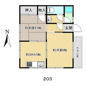 2DK 間取り図