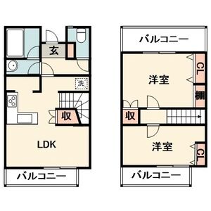 2LDK 間取り図