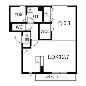 1LDK 間取り図