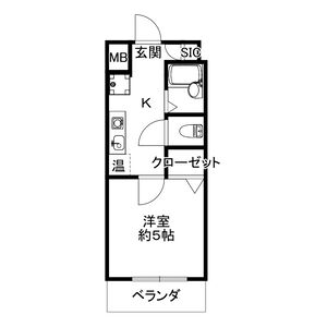 1K 間取り図