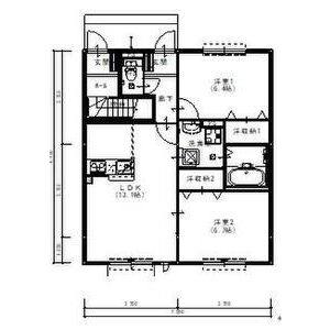 2LDK 間取り図