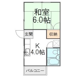 1DK 間取り図