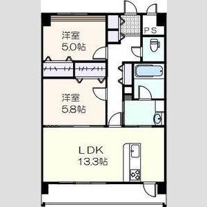 2LDK 間取り図