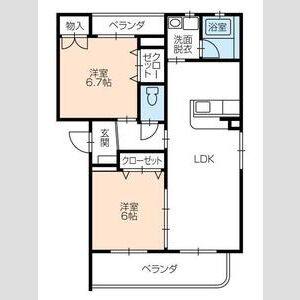 2LDK 間取り図