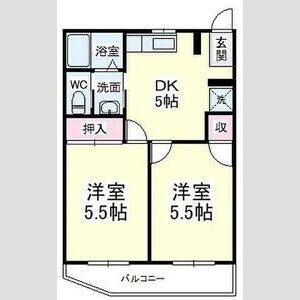 2DK 間取り図