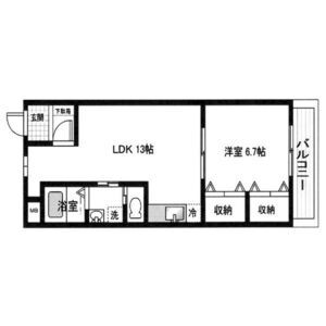 1LDK 間取り図