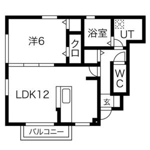 1LDK 間取り図