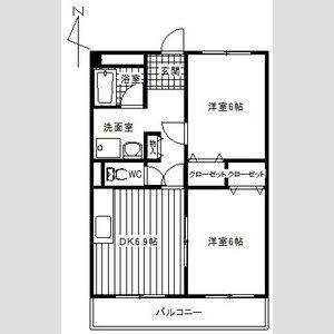 2DK 間取り図