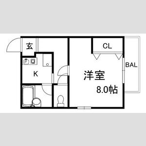 1K 間取り図