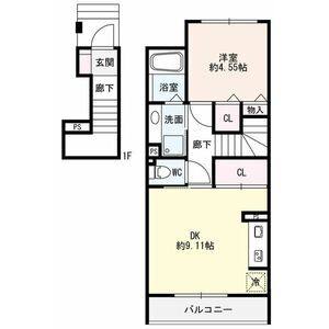 1LDK 間取り図