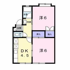 2DK 間取り図