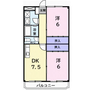 2DK 間取り図