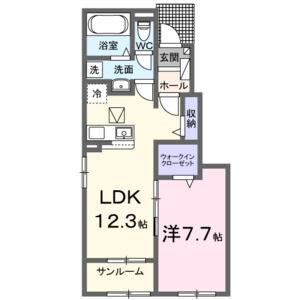 1LDK 間取り図