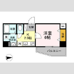 1K 間取り図