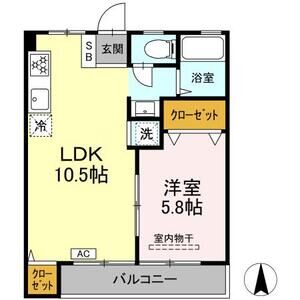 1LDK 間取り図
