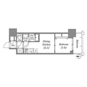 1DK 間取り図