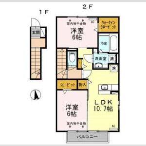 2LDK 間取り図
