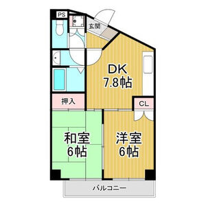 2DK 間取り図