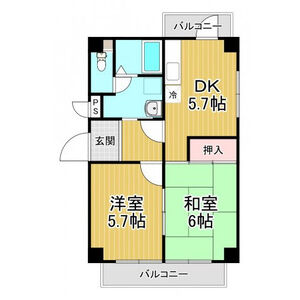 2DK 間取り図