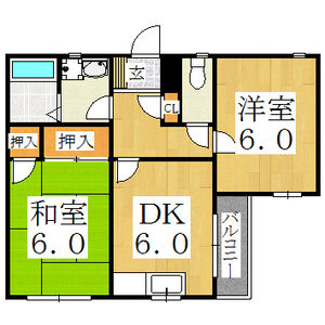2DK 間取り図
