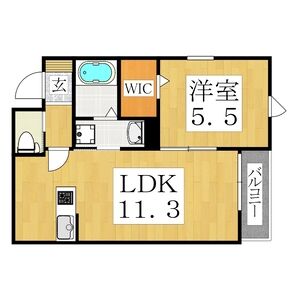 1LDK 間取り図